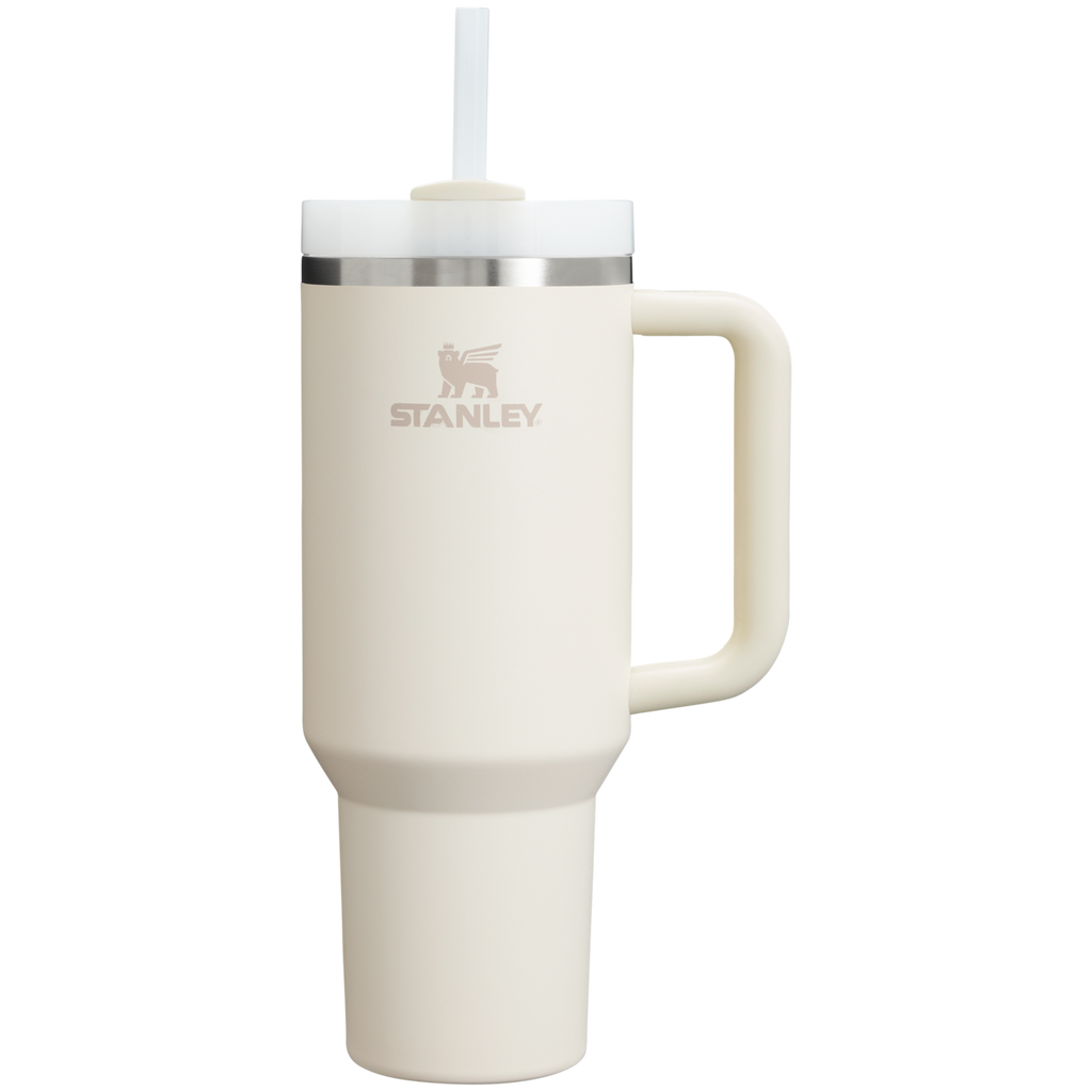 Car-Cup Friendly The Quencher H2.0 Flowstate Tumbler  | Stanley Create D332L - Premium Stainless Steel Straw Cup for All-Day Hydration - Cream 2.0