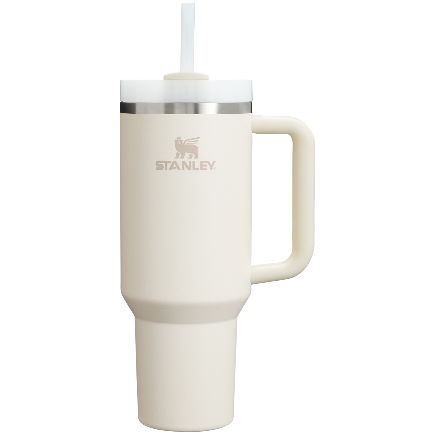 Car-Cup Friendly The Quencher H2.0 Flowstate Tumbler  | Stanley Create D332L - Premium Stainless Steel Straw Cup for All-Day Hydration - Cream 2.0