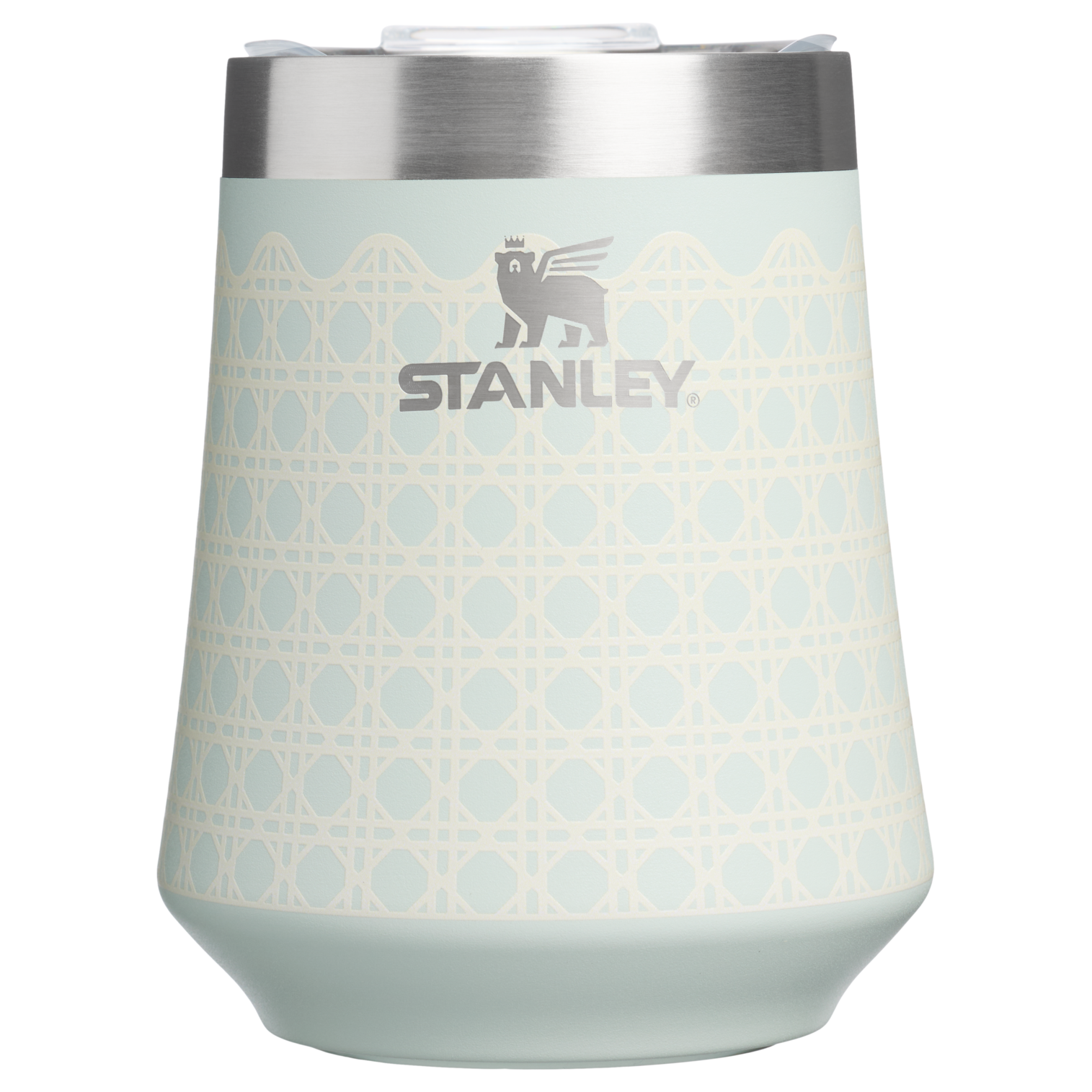 Elegant Stemless The Reserve Wine Tumbler D352C - Premium Insulated Egg-Shaped Wine Glass for Outdoors - Mist Rattan