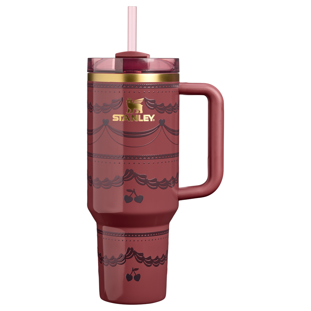 Double-Wall Vacuum The Valentine’s Day Quencher H2.0 Flowstate Tumbler D231T - Double-Wall Vacuum Insulated Travel Tumbler with Straw - Red Velvet Cake