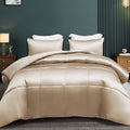 Fluffy Down Alternative 3-Piece Reversible Silky Soft King Size Comforter Bedding Set, Luxurious Satin Comforters with 2 Satin Pillowcases, L... - All-Season Down Alternative Comforter Insert - Default Title