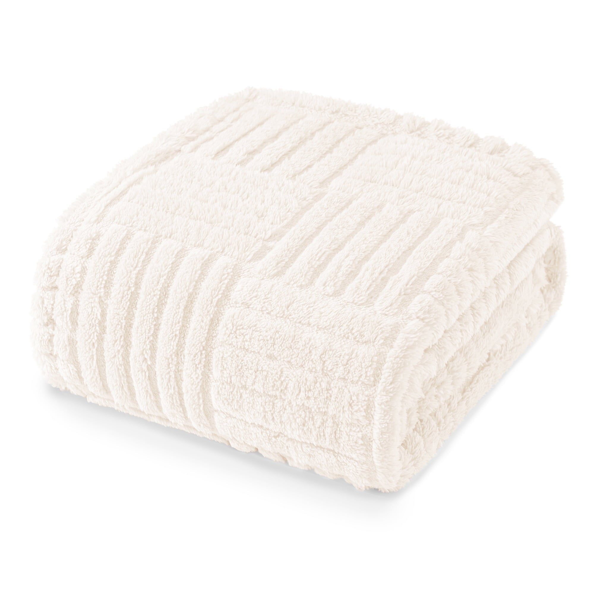 Reversible Sherpa Fluffy Fleece Throw Blanket 50"x60" for Couch, Bed, Sofa, Fuzzy Soft Cozy Throw with Decorative Jacquard Pattern for ... - Luxury Knitted Decorative Throw Blanket with Fringes - Default Title