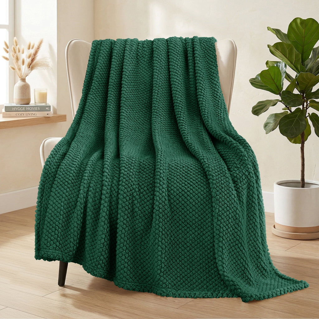 Cozy Fleece Fuzzy Fleece 50"x70" Throw Blanket for Couch, Fluffy Warm Soft Jacquard Blankets for Fall Winter, Lightweight and Coz... - Lightweight Plush Warm Blanket for All Seasons - Default Title