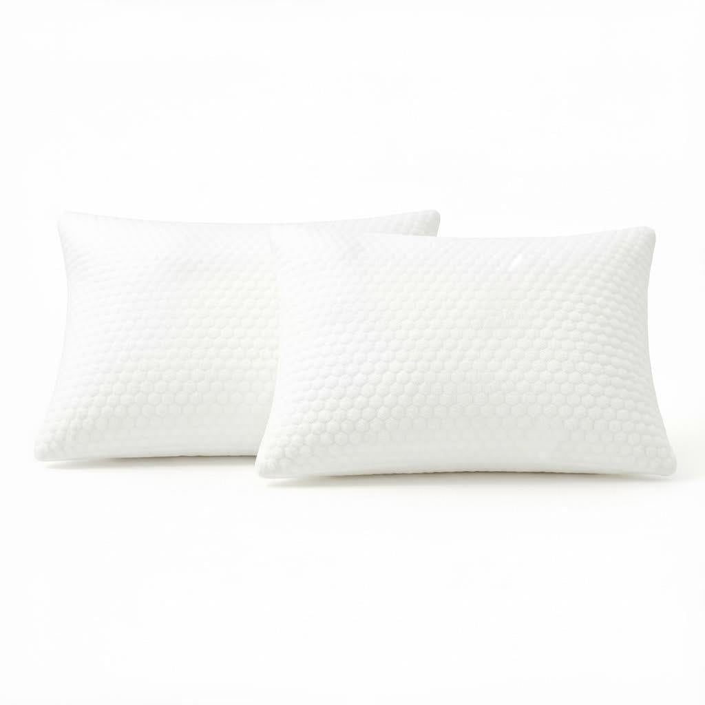 Decorative Plump Queen Size Latex Pillow (2 Pack) Shredded Natural Latex Cooling Bed Pillows for Side & Back Sleepers, Medium Firm Sup... - Orthopedic Shredded Foam Bed Pillow Set - Default Title