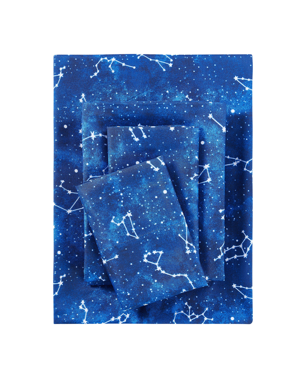 Wrinkle-Resistant Kids Soft Microfiber Sheet Set, Navy Blue Stars, Full, 4 Pieces, Easy Care - Luxury Bed Sheet Set with Deep Pockets - Default Title