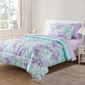 Heavyweight Warmth 5-Piece Purple Metallic Foil Cheetah Bedding Set for Kids with Storage Bag, Twin - Hypoallergenic Ultra-Fluffy Quilt for Winter - Default Title