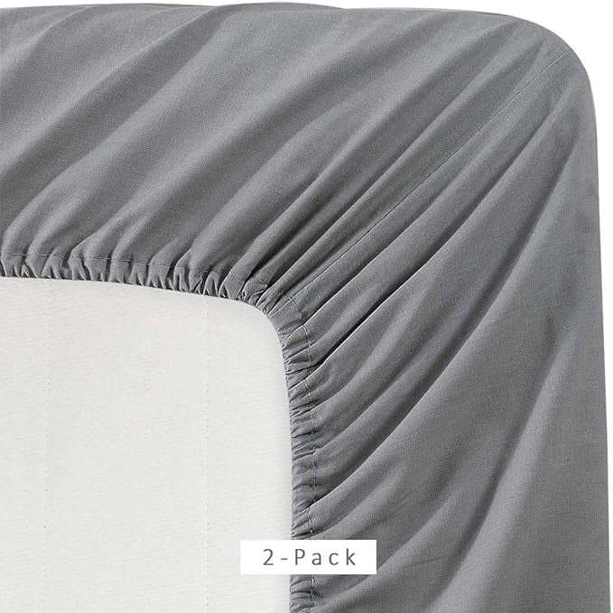 Premium Egyptian Cotton Microfiber 2 Twin Fitted Bottom Bed Sheets (2-Pack) 1800 Ultra Soft and Comfy - 39" x 75" Great for Kids Room, Guest ... - Breathable Egyptian Cotton Flat & Fitted Sheets Detail