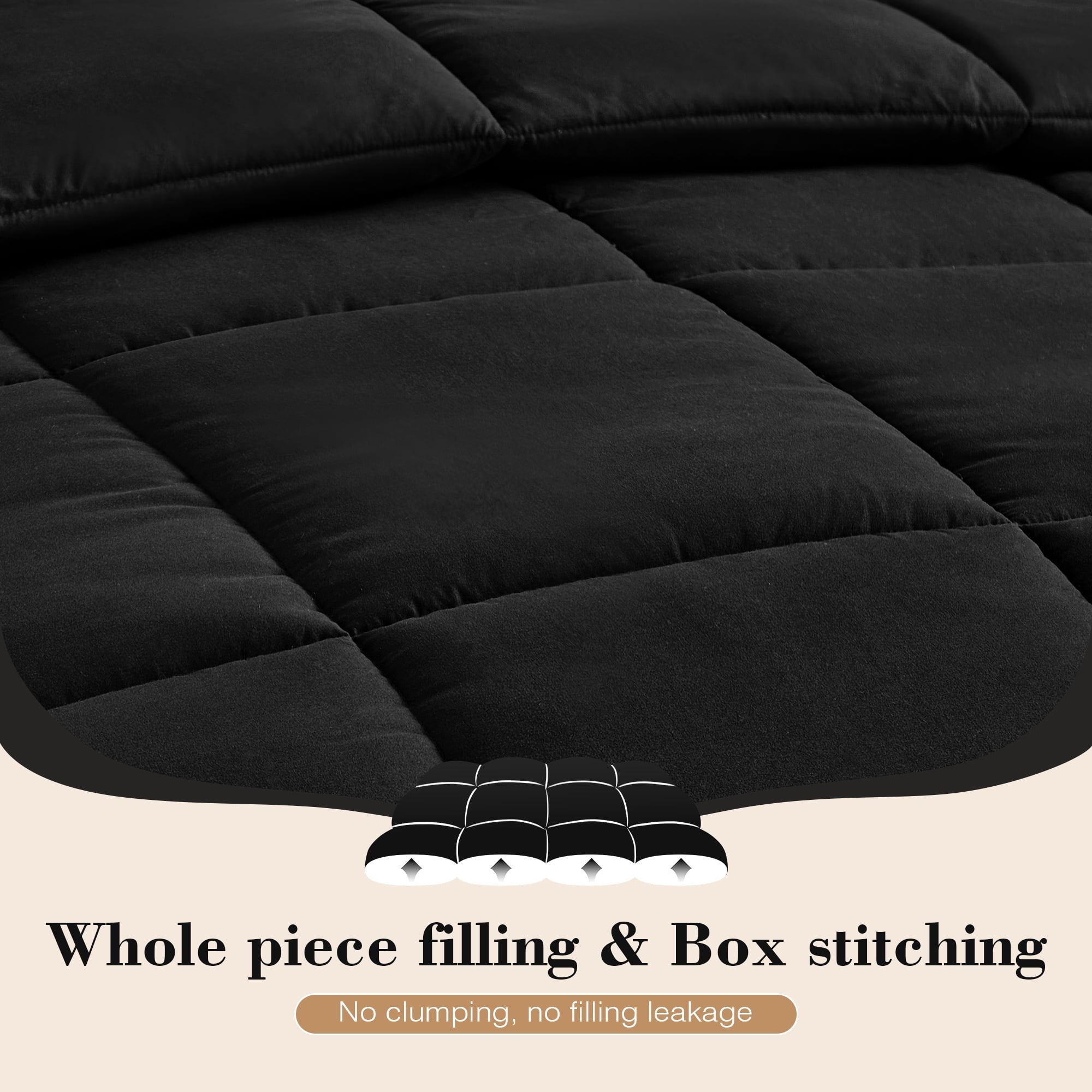 Hypoallergenic Cloud Queen Size Comforter Sets, 3 Piece Soft Quilted Bedding Sets, All-Season Down Alternative Comforter with 2 Pillow Sha... - Luxurious Quilted Duvet Cover Set Detail