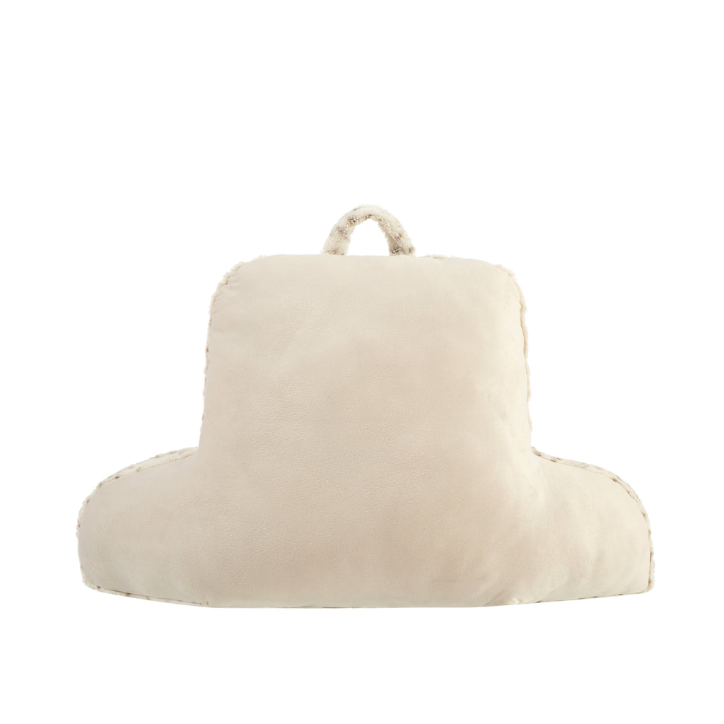 Orthopedic Support Faux Fur Backrest Pillow for Adults, 23"x 30" Snow Leopard - Ergonomic Memory Foam Pillow for Neck Pain Support Detail