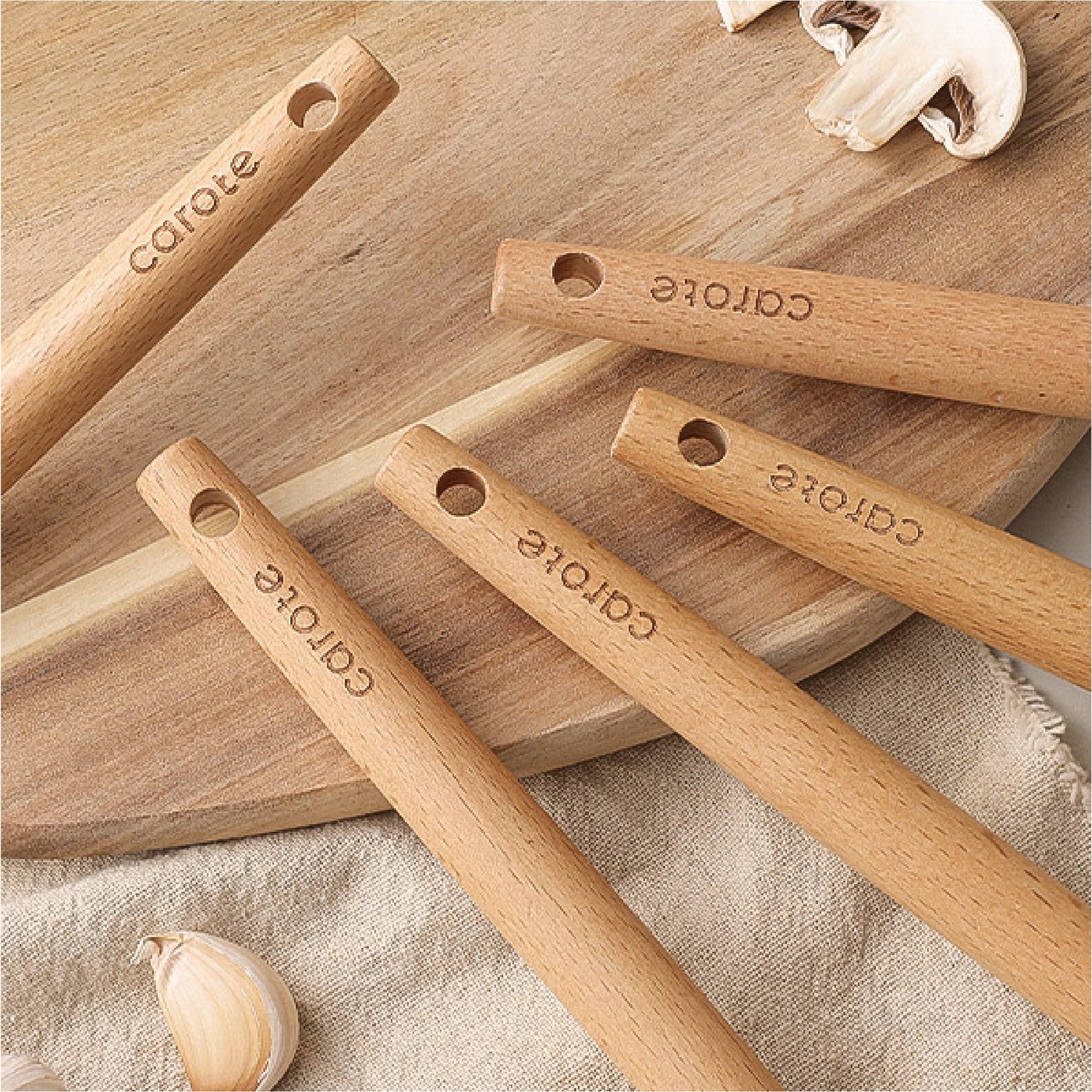 Chef-Quality 17-Piece Silicone and Wood Cooking Utensil Set, Heat-Resistant, Safe for Nonstick Cookware - Multi-Purpose Hand Tool for Daily Meal Prep Detail