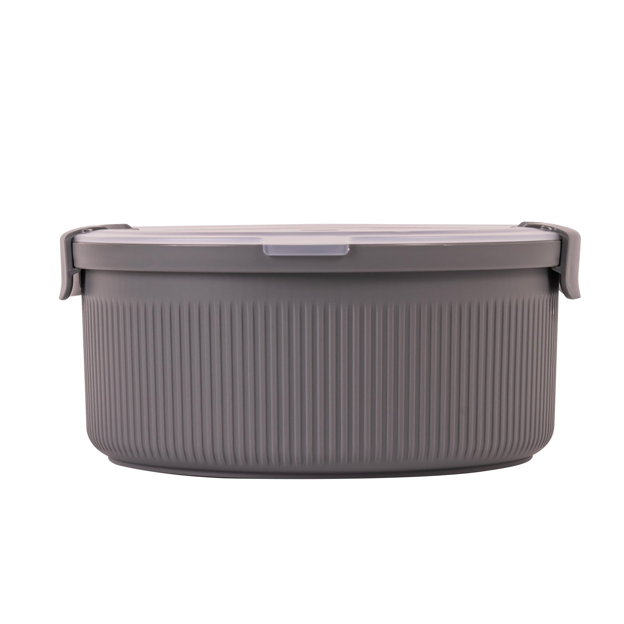 Deliciously Squishy Food Storage Bento Container, Round, Grey, 47oz Capacity, Ideal Use for Workday Meals and Travel - Fun Food Fidget Cookie Squishable Toy Detail
