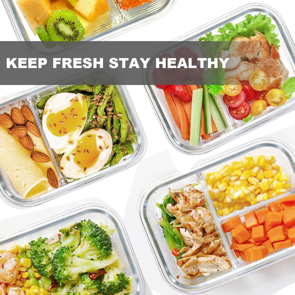 Playful Geometric 8 Pcs Glass Food Storage Containers with Lids, 2 & 3 Compartment Glass Airtight Meal Prep Containers (4 Containers & ... - Playful Star & Heart Shaped Geometric NeeDoh Detail