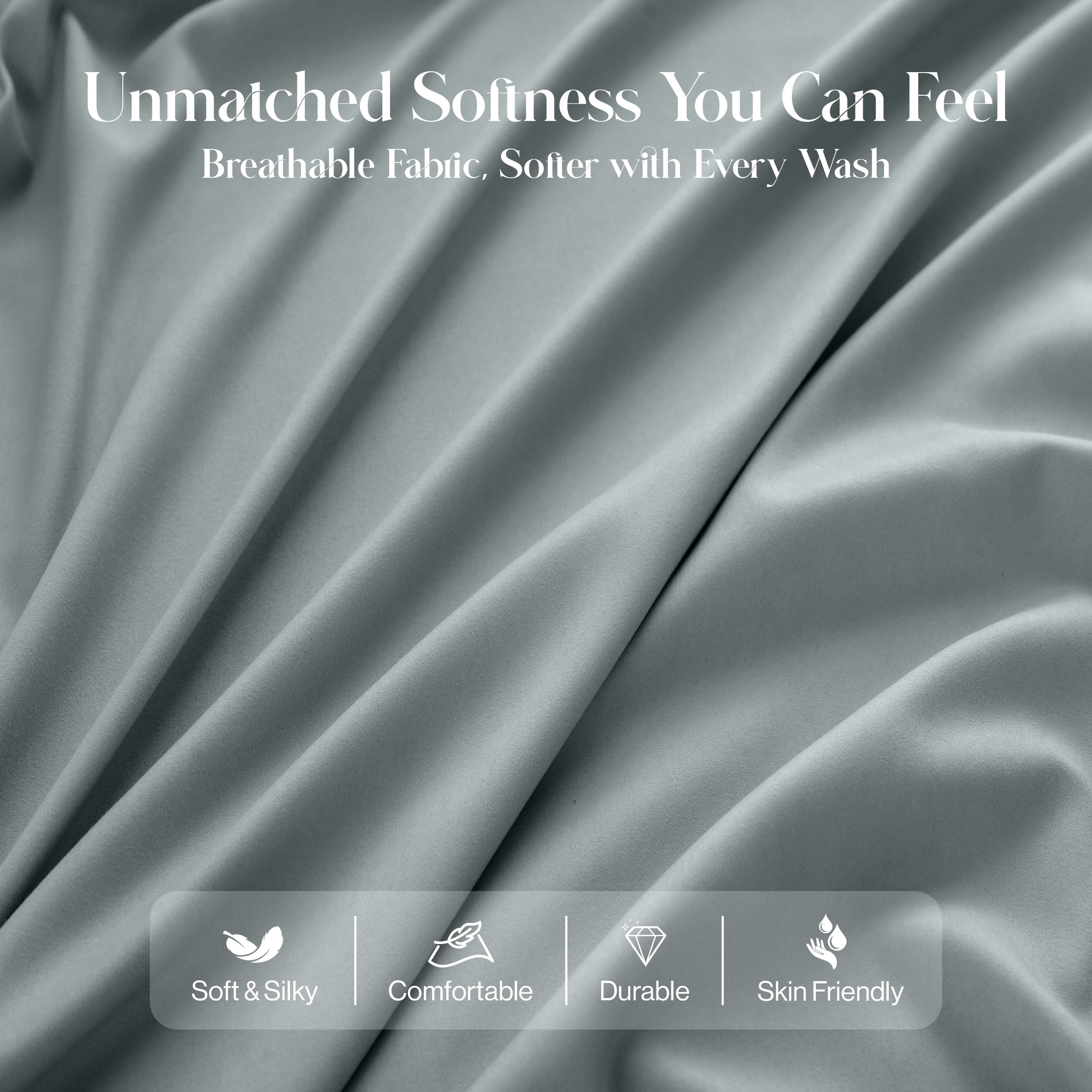 Premium Egyptian Cotton Bed Sheets - 6 Piece Ultra-Soft Microfiber Sheets Set, Deep Pocket Fitted Sheet, Flat Sheet & 4 Pillowcases, Breathab... - Cooling Hotel Quality Bedding Sheets and Pillowcases Detail
