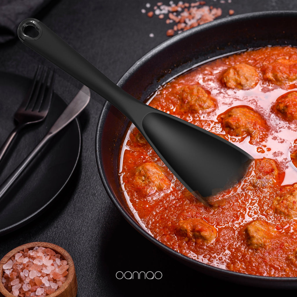 Ergonomic Cooking Silicone Kitchen Utensils Set, 600°F Heat Resistant Silicone Cooking Utensils, Spatula, Spoon, Whisk, Tongs, Kitchen ... - Heat-Resistant Silicone Cooking Spatula Turner Detail