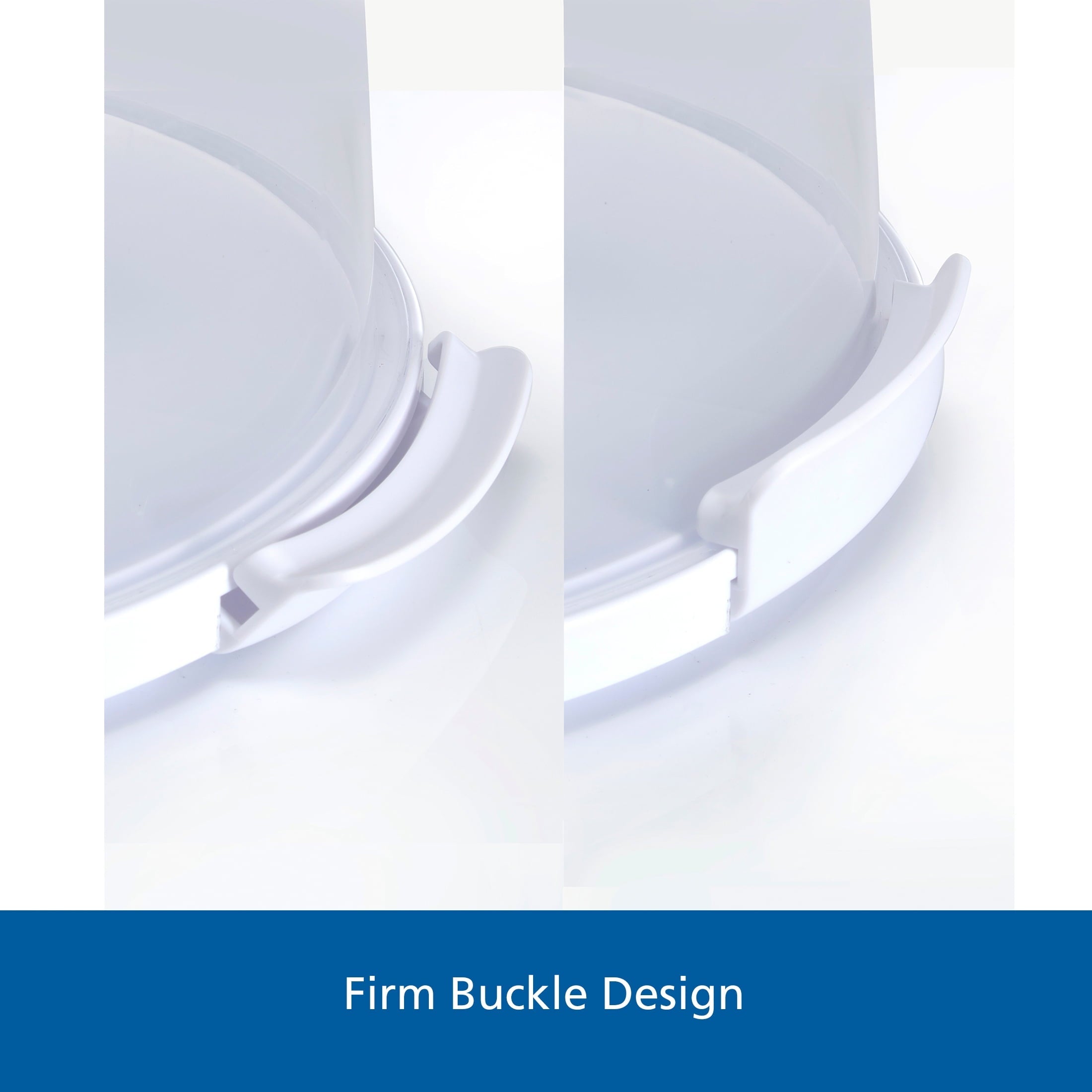 Ergonomic Manual 12 inch Clear Cake Carrier with 2pk 9 inch Gray Round Pans, Carbon Steel - Innovative Kitchen Helper for Modern Cooking Detail