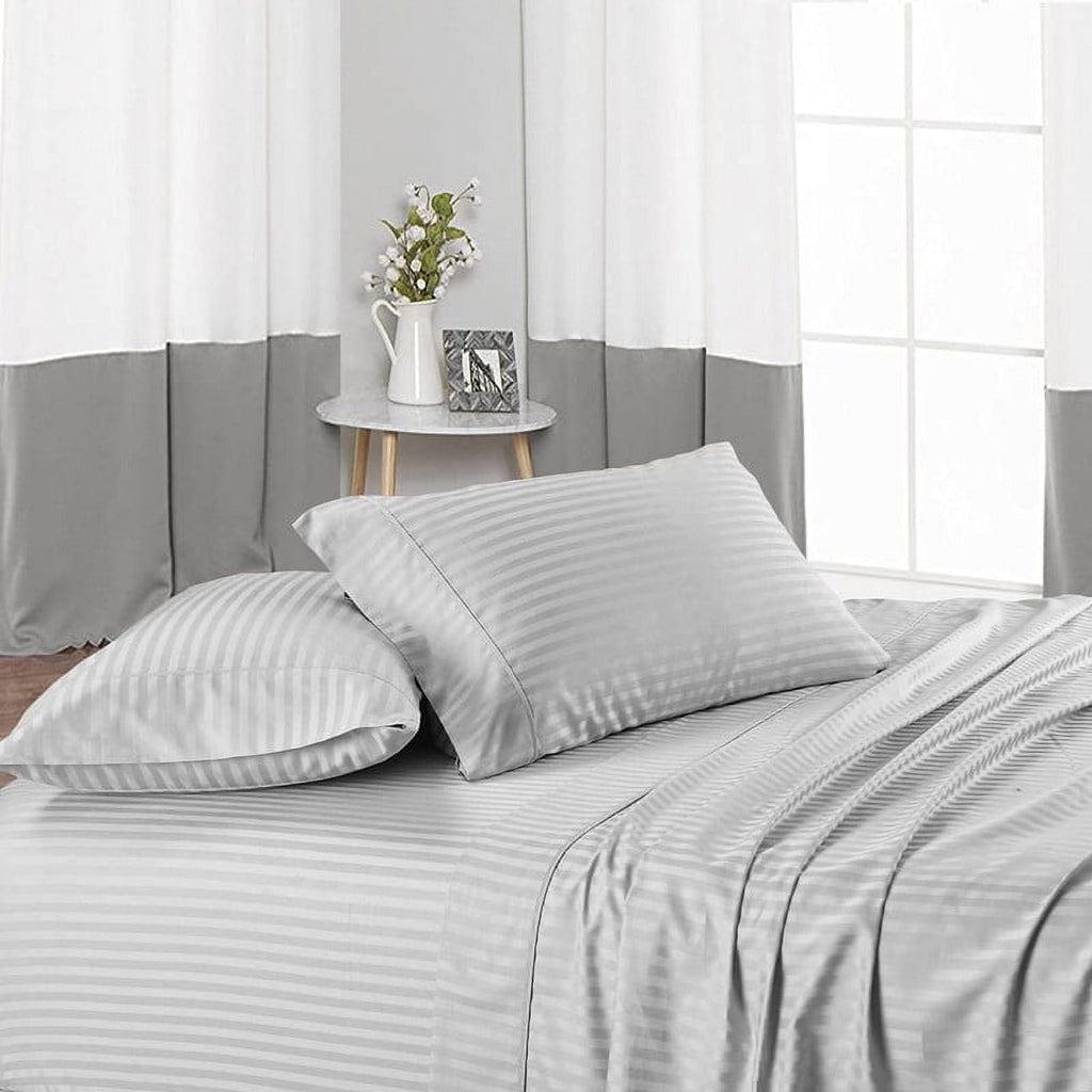 Premium Egyptian Cotton 4 Piece 100% Egyptian Cotton Bed Sheets Set - Luxury Soft & Sheets - Deep Pocket of 16" Inch - Hotel Style Silky Bedd... - Premium Ultra-Soft Pillowcase Pair for Sleeping Detail