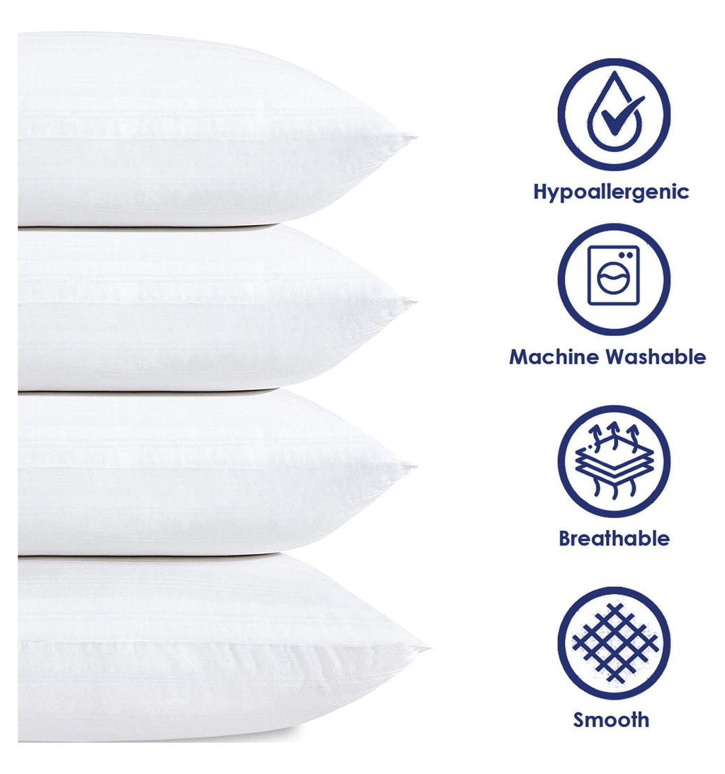 Hotel Collection 2-Pack Hypoallergenic Down-Alternative, Throw Pillow Inserts (20" x 20") - Hotel Quality Plush Sleeping Pillows Detail