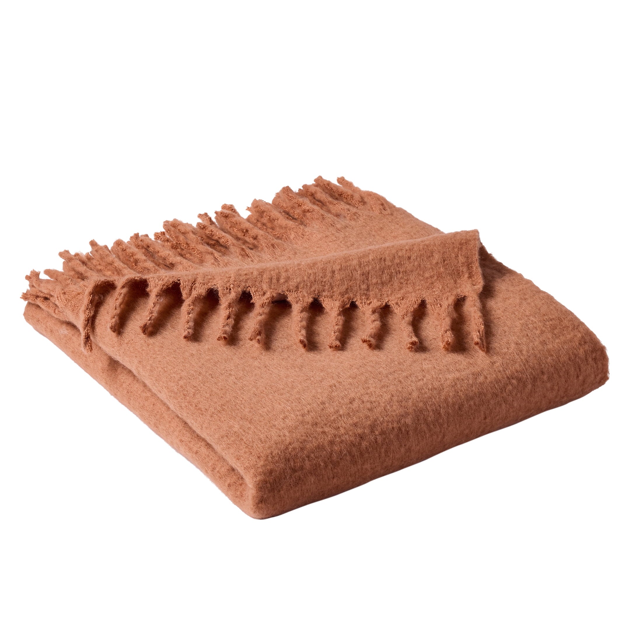 Super Soft Flannel Faux Mohair Cozy Couch Throw Blanket Terracotta Clay, 50x72" - Lightweight Plush Warm Blanket for All Seasons Detail