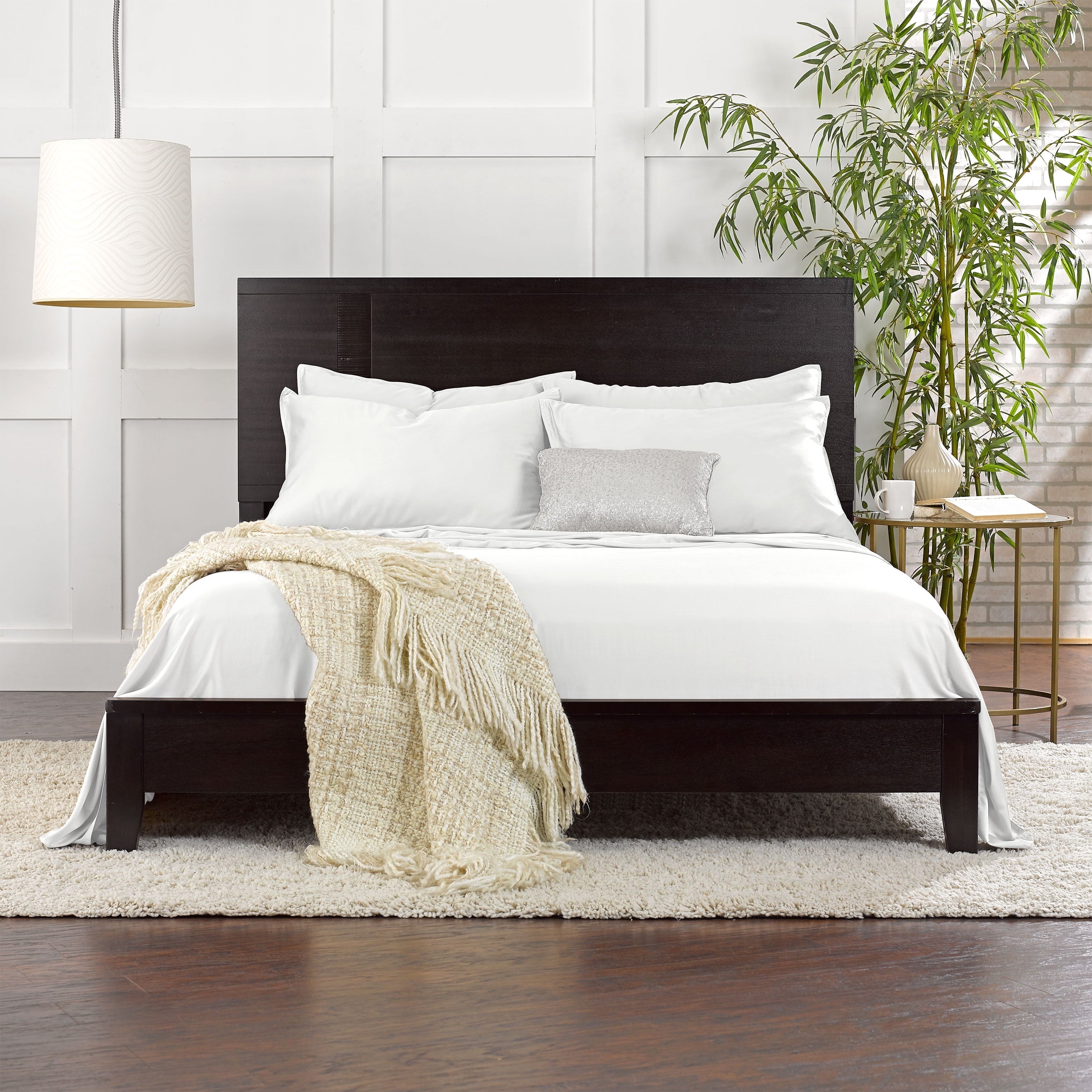 Cooling Sateen Sheets King Size Bed Sheet 4 Piece Set, Genuine 100% Organic Bamboo Viscose, Luxuriously Soft & Cooling, Double Stitc... - Breathable Egyptian Cotton Flat & Fitted Sheets Detail