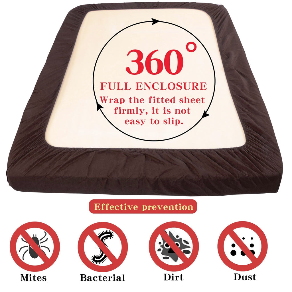 Wrinkle-Resistant Premium 1800 Series Microfiber Queen Fitted Sheet with Deep Pocket, Ultra Soft and Breathable Fitted Bed Sheet, 60x80... - Luxury Bed Sheet Set with Deep Pockets Detail