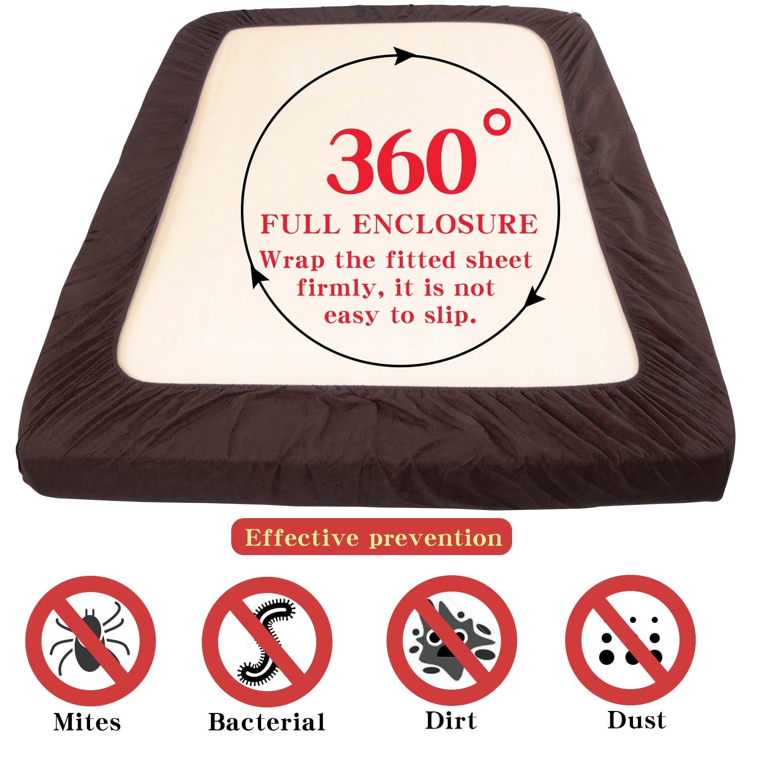 Wrinkle-Resistant Premium 1800 Series Microfiber Queen Fitted Sheet with Deep Pocket, Ultra Soft and Breathable Fitted Bed Sheet, 60x80... - Luxury Bed Sheet Set with Deep Pockets Detail