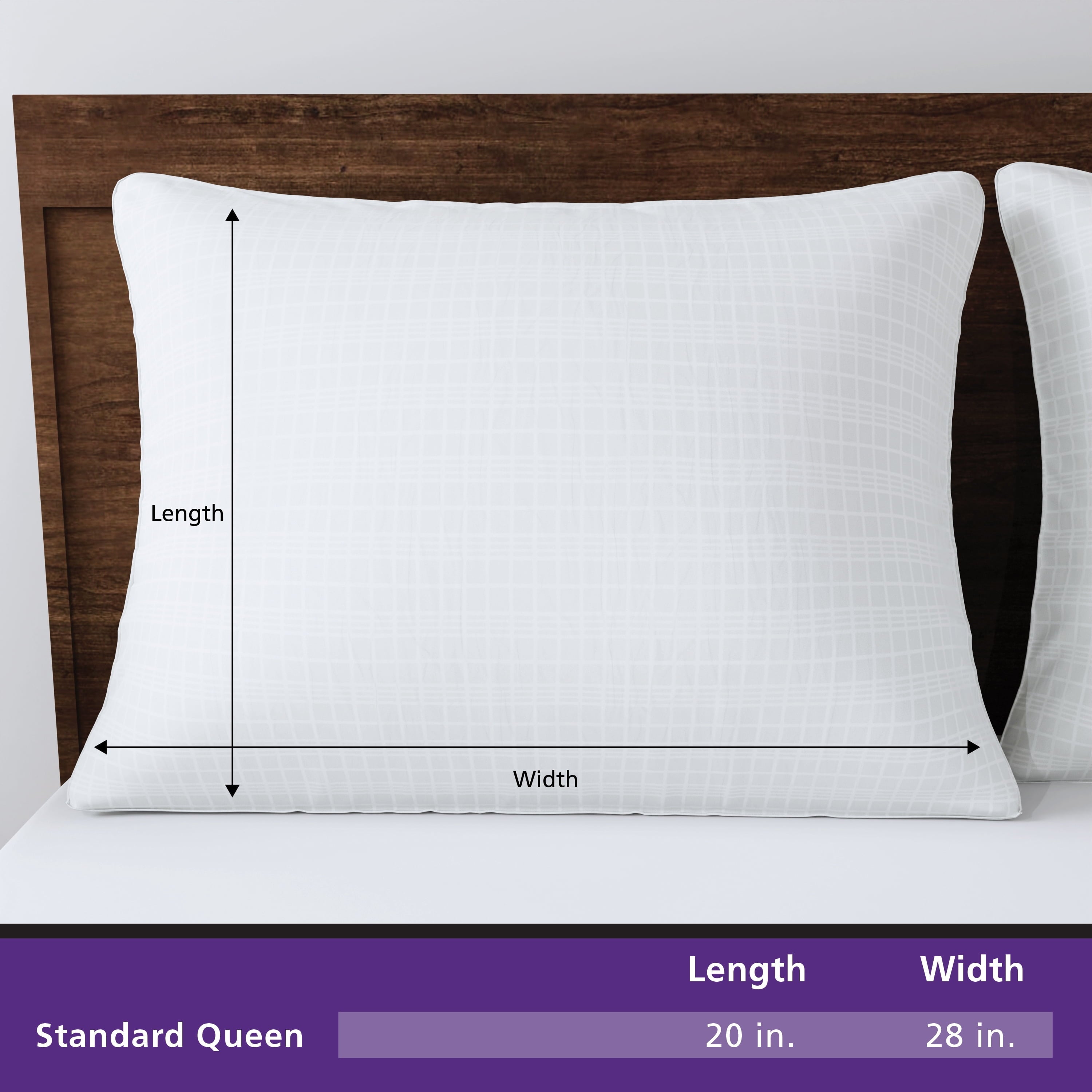 Ergonomic Memory Foam (18 pack) Bed Pillow, Standard/Queen - Decorative Throw Pillow Cushion for Sofa & Bed Detail