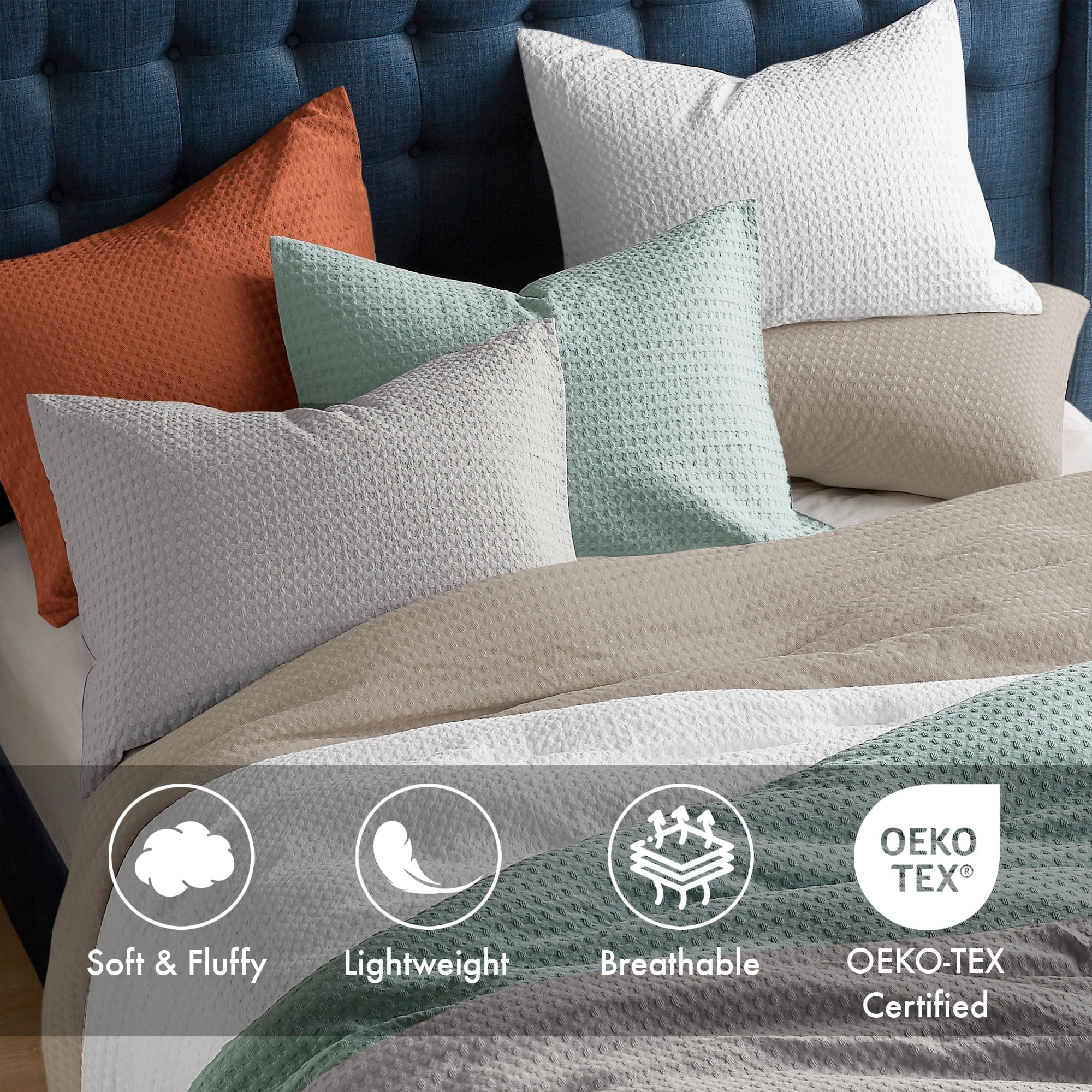 All-Season Comforter Sets Twin/Twin-XL, 2 Piece Soft Bedding Sets, Off-White Comforter Bed Set with Pillow Shams - Luxurious Quilted Duvet Cover Set Detail