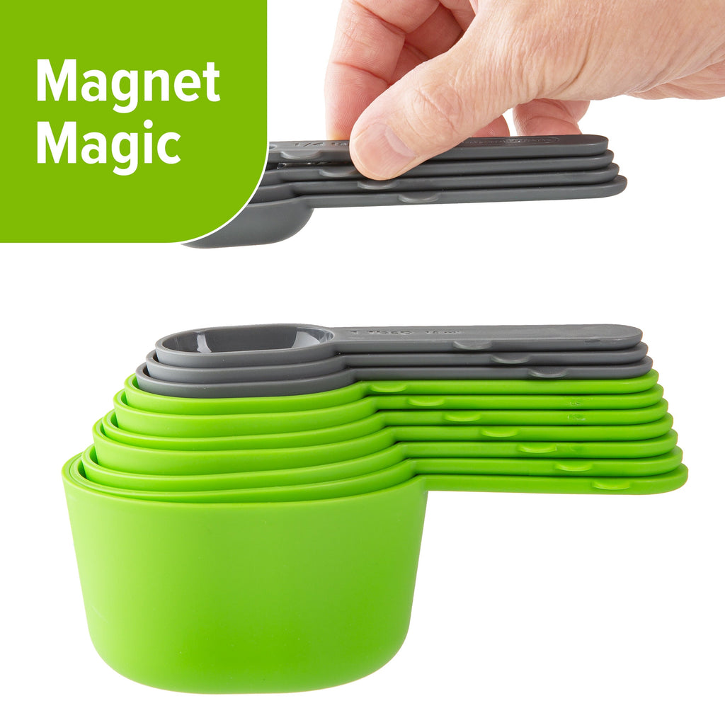 Ergonomic Manual 15 Piece Magnetic Measuring Set - Kitchen Gadget Tool for Quick Food Prep Detail