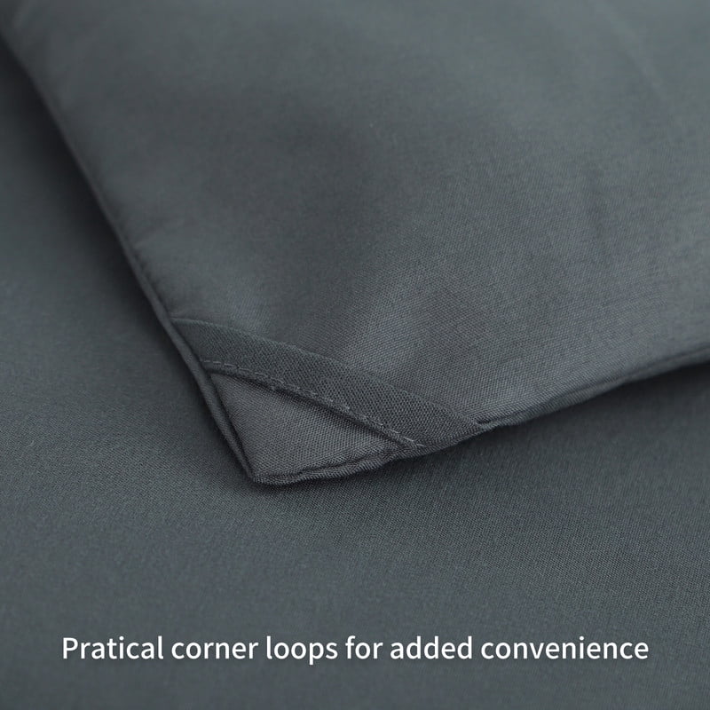 Fluffy Down Alternative 7 Pieces Comforter Set with Sheets - Bed in a Bag with Comforter and All Season Sheets, Pillowcases,Dark Gray,Queen - Luxurious Quilted Duvet Cover Set Detail