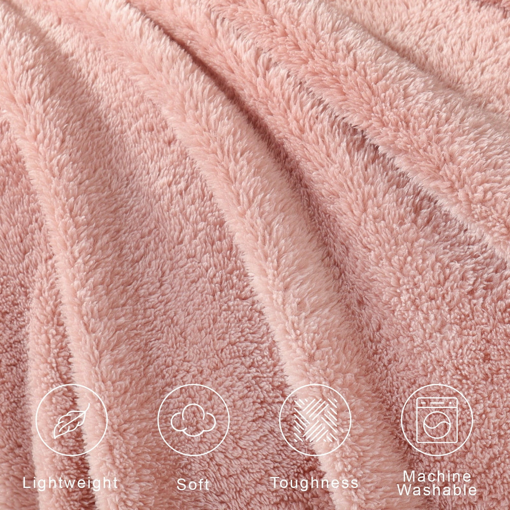 Lightweight Warm Soft Fleece Throw Blanket for Couch, Super Soft Velvet Plush Bed Blanket, 50x60 Inches, Pink - Lightweight Plush Warm Blanket for All Seasons Detail