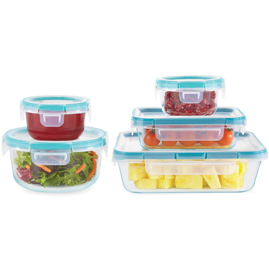 Fun Food Fidget Glass Storage Set, 10 Piece - Playful Star & Heart Shaped Geometric NeeDoh Detail