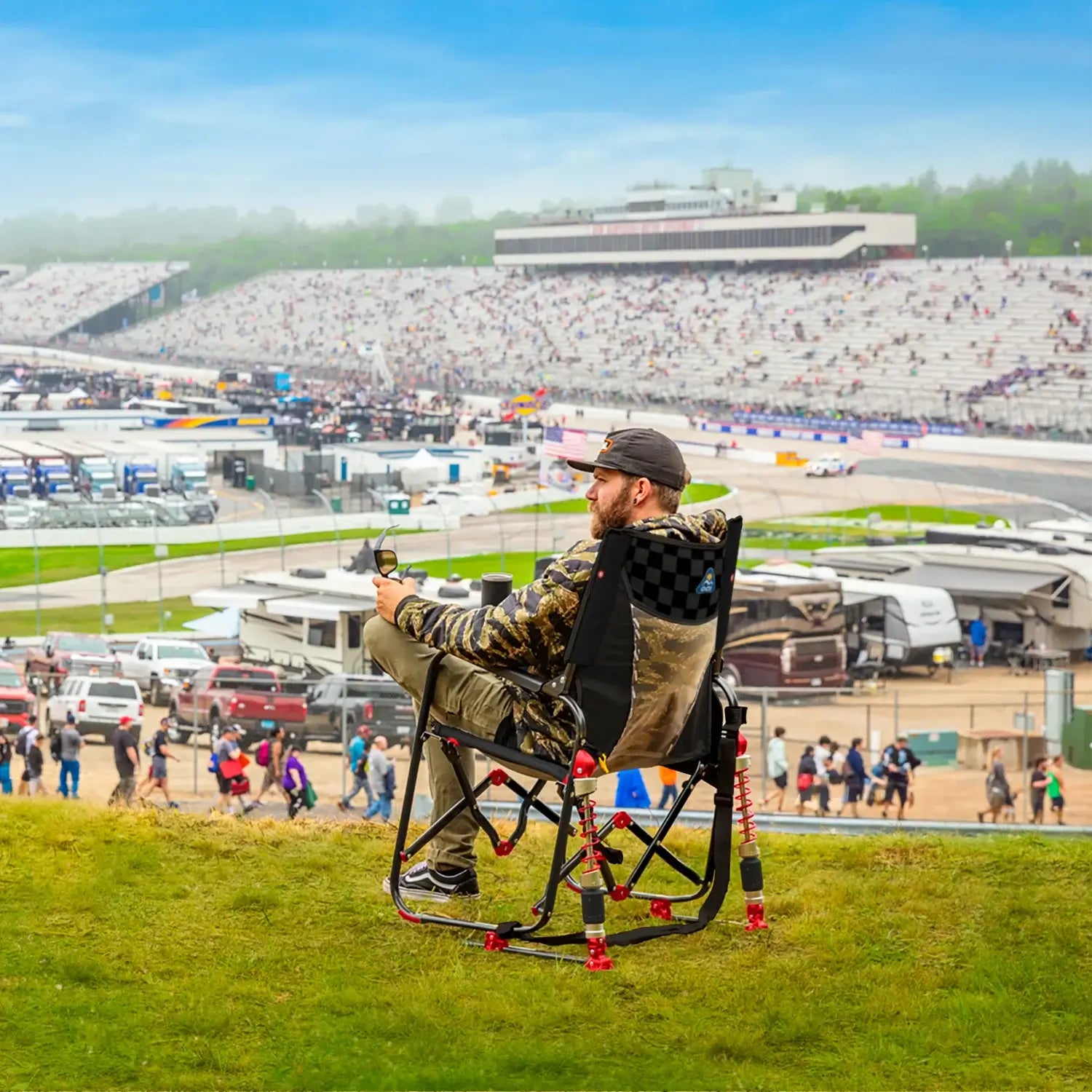 Smooth Motion Adjustable Rocker - NASCAR - Choice 899 - RoadTrip Rocker Smooth Motion Camp Chair Detail
