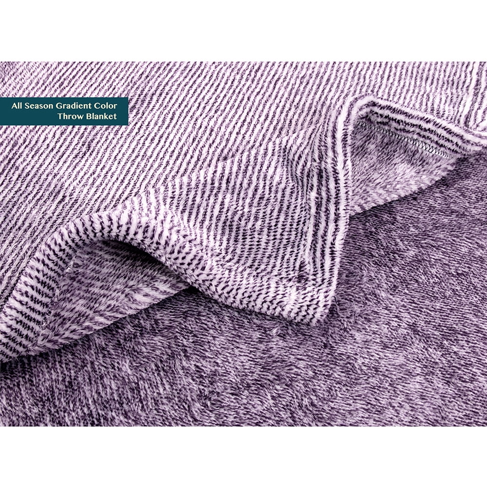 Lightweight Warm Flannel Fleece Ombre Throw Blanket for Couch | Super Soft Cozy Microfiber Couch Blanket | Gradient Decorative Accent ... - Luxury Knitted Decorative Throw Blanket with Fringes Detail