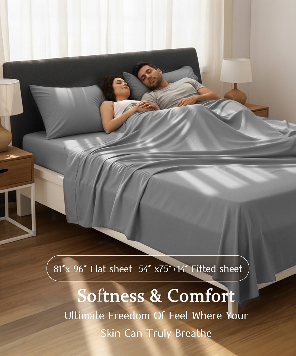 Premium Egyptian Cotton Full Size 4 Piece Sheet Set, Comfy Breathable Cooling Bed Sheets Set, Hotel Luxury Bedding, Deep Pockets, Ultra-Soft,... - Premium Ultra-Soft Pillowcase Pair for Sleeping Detail
