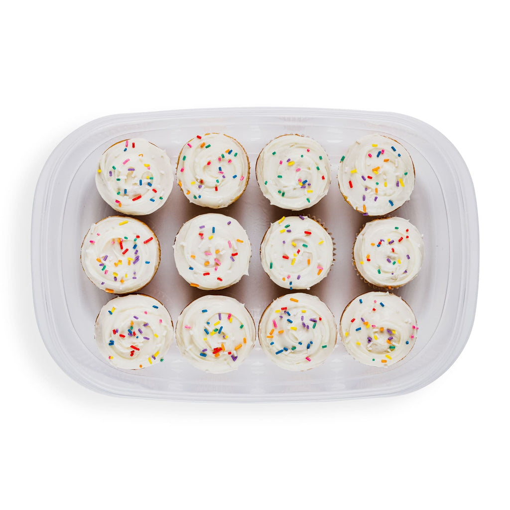 Playful Geometric 1 Gallon, 2 Packs, Red, Large Rectangular Plastic Food Storage Containers - Deliciously Soft Cupcake Sensory Glob Detail