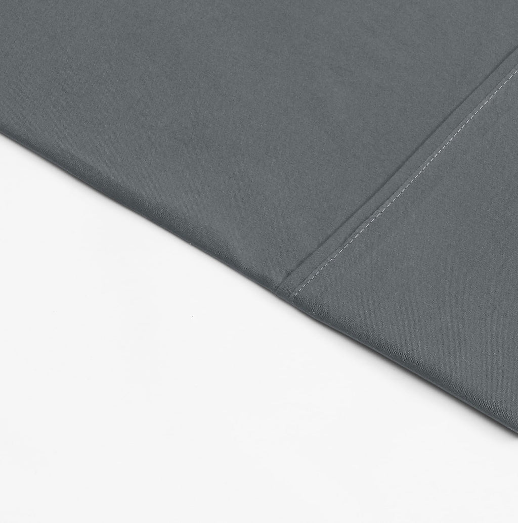 Wrinkle-Resistant Super Soft Brushed Microfiber Bed Sheet Set, Soothing Gray, Queen, 4 Piece - Breathable Egyptian Cotton Flat & Fitted Sheets Detail