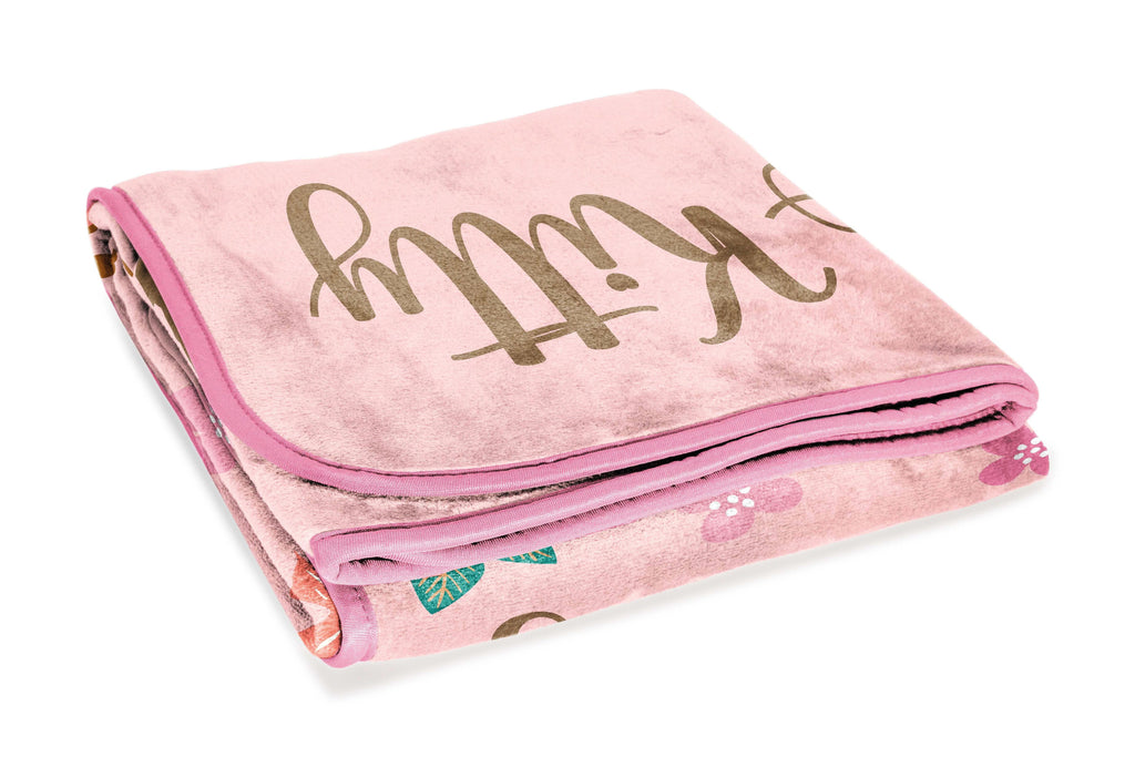 Cozy Fleece Floral Grace 46 x 60 Coral Fleece Kids Throw Blanket - Soft Bedding Accessories - Lightweight Plush Warm Blanket for All Seasons Detail