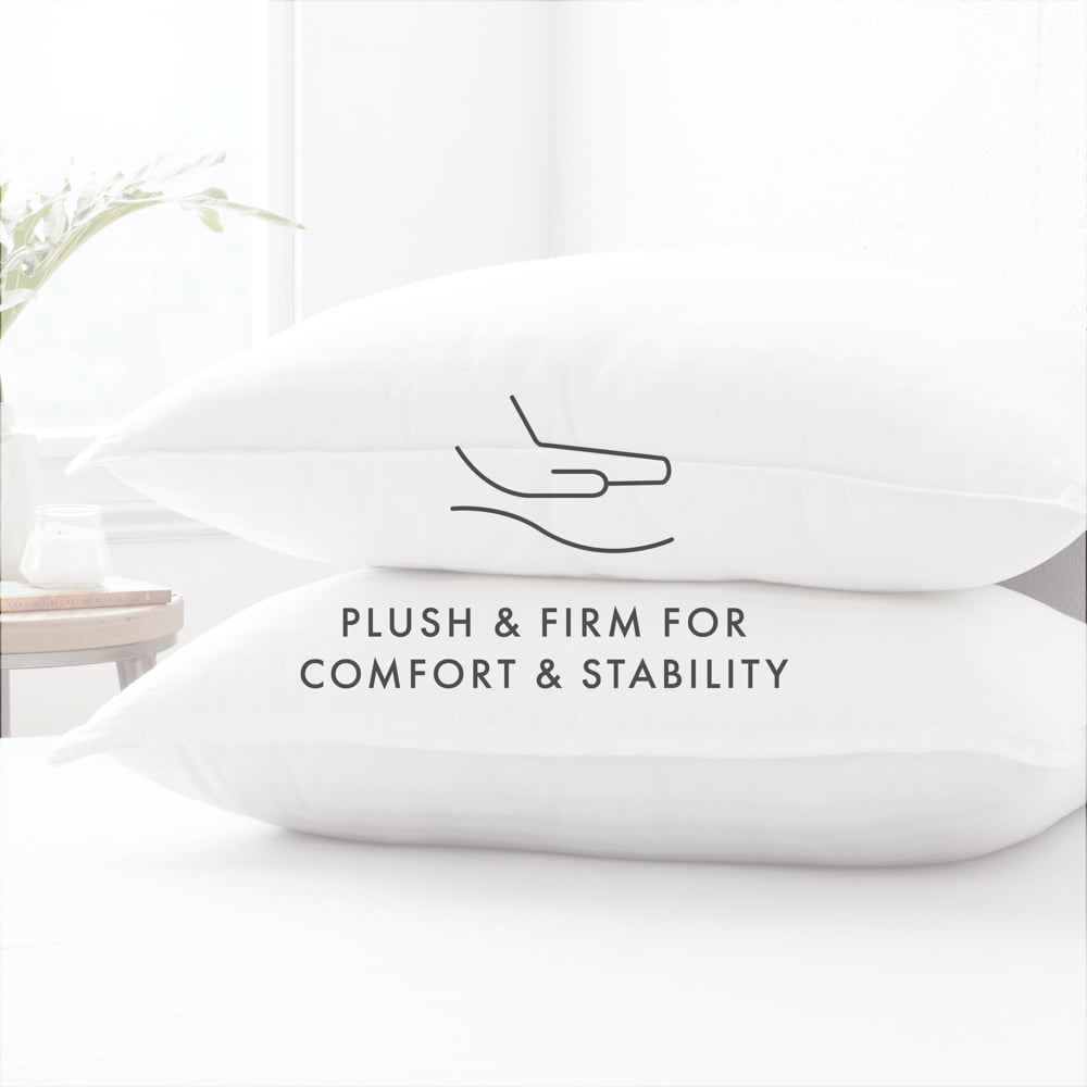 Decorative Plump Bed Pillow 2-Pack Standard/Queen Size For All Sleep Styles - Back, Side and Stomach Sleepers - Orthopedic Shredded Foam Bed Pillow Set Detail