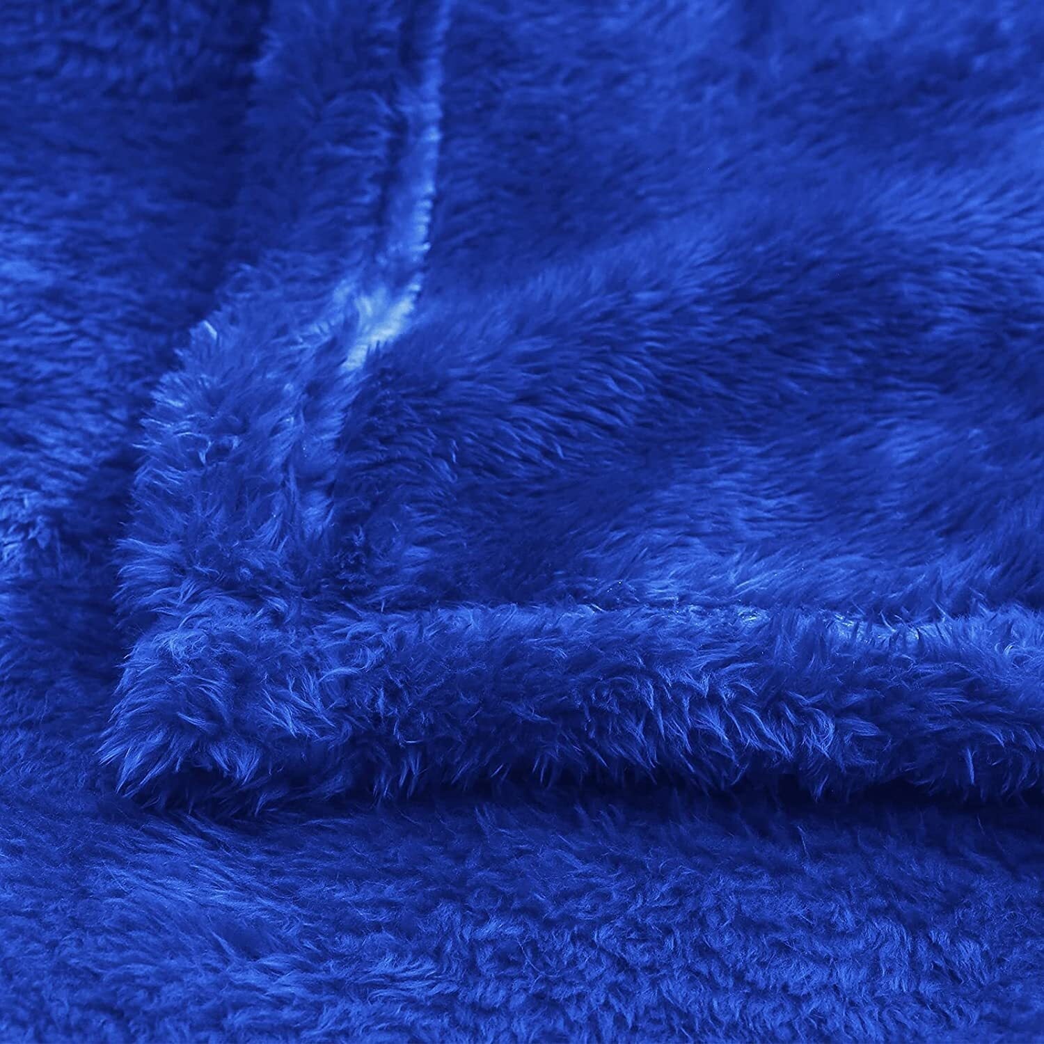Cozy Fleece Plush Fuzzy Fleece Throw Blanket (40" x 50", Cobalt Blue)- Soft, Warm and Lightweight - Super Soft Reversible Sherpa Flannel Blanket Detail