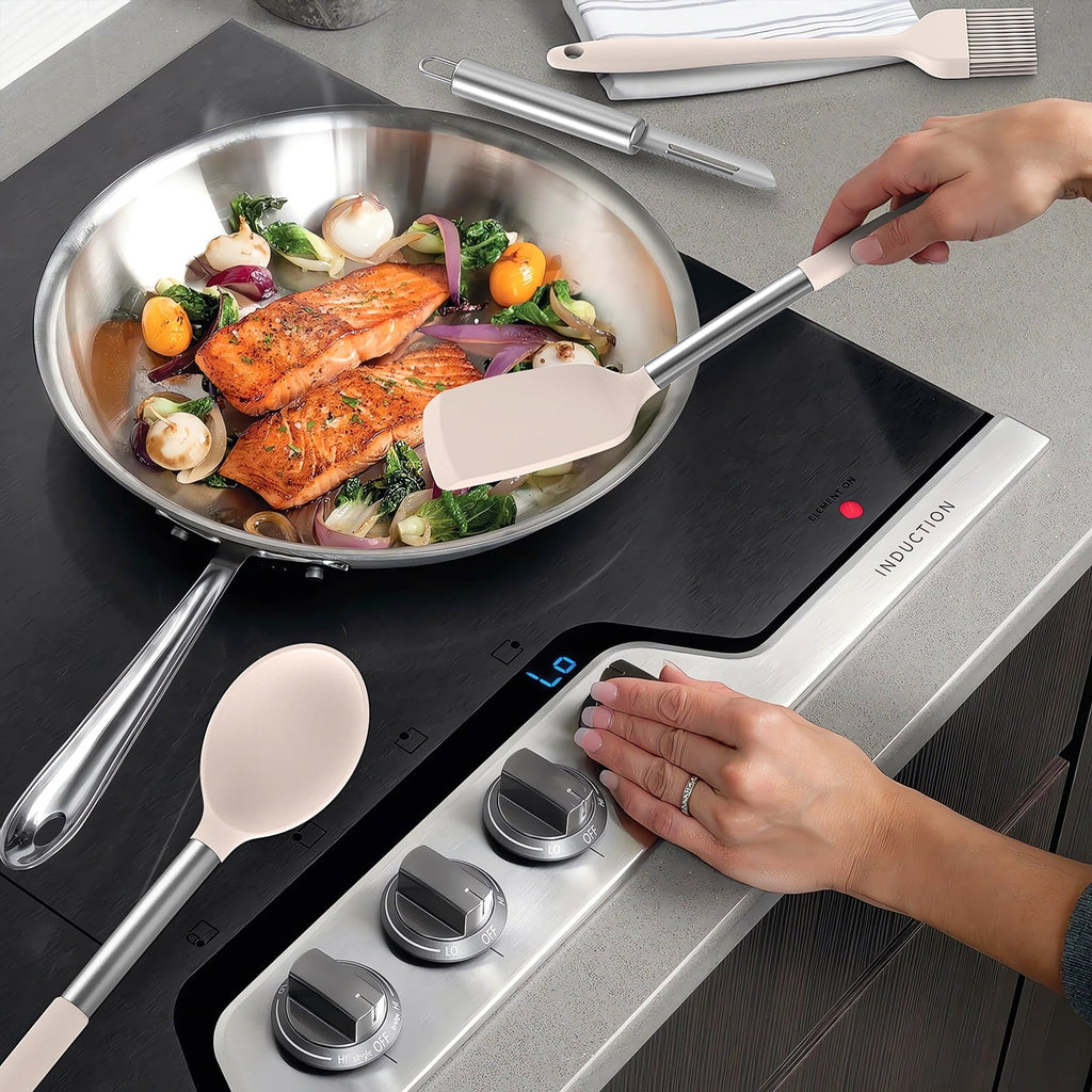 Seamless One-Piece Silicone Cooking Utensils Set - Heat Resistant Silicone Kitchen Utensils for Cooking, Kitchen Utensil Spatula Set,BPA... - Heat-Resistant Silicone Cooking Spatula Turner Detail