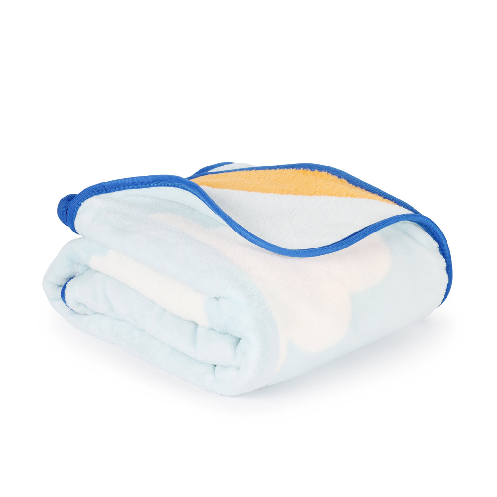 Cozy Fleece Clouds Kids Throw Blanket, Soft Coral Fleece, Blue, 46" x 60" - Cozy Fleece Throw Blanket for Couch & Bed Detail