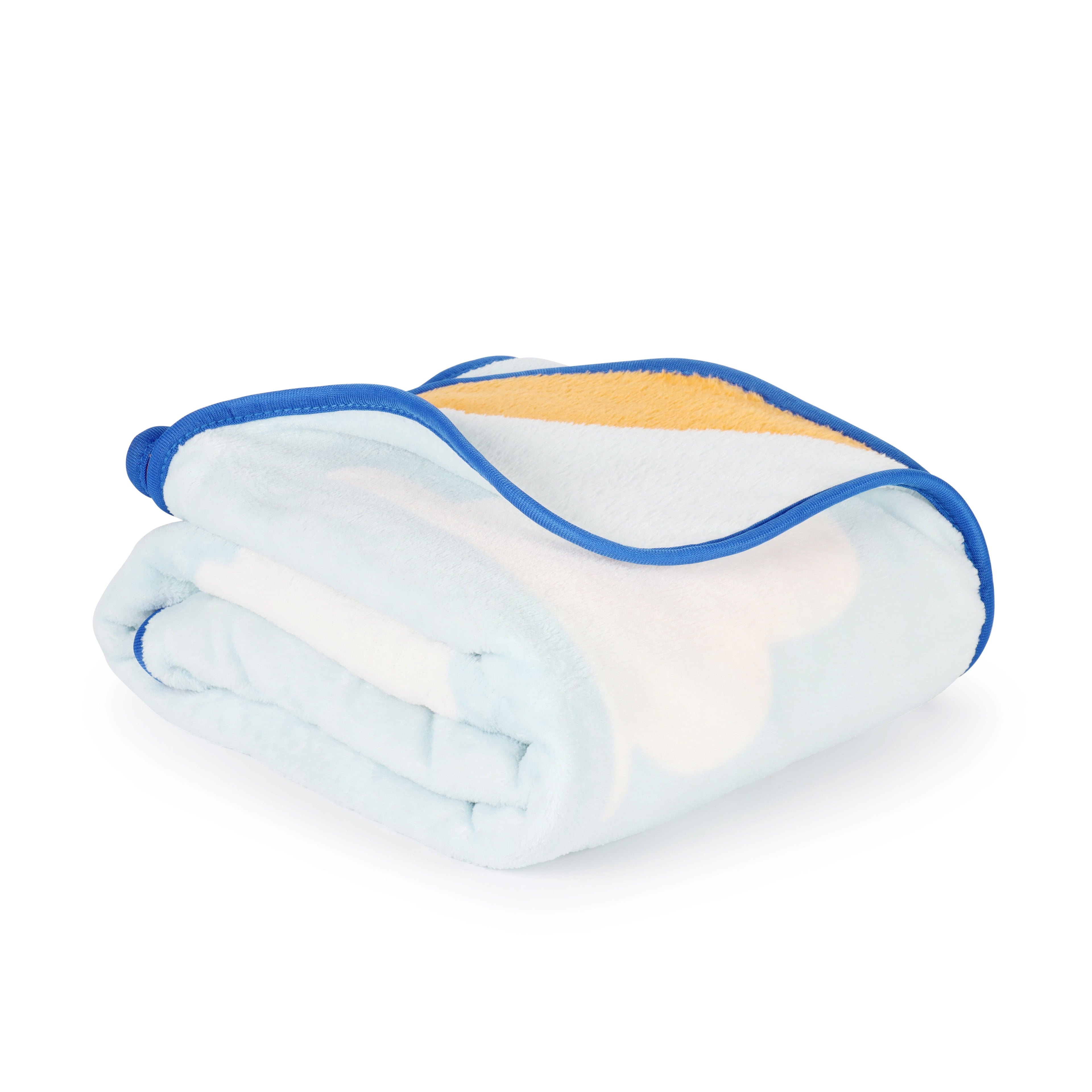 Cozy Fleece Clouds Kids Throw Blanket, Soft Coral Fleece, Blue, 46" x 60" - Cozy Fleece Throw Blanket for Couch & Bed Detail