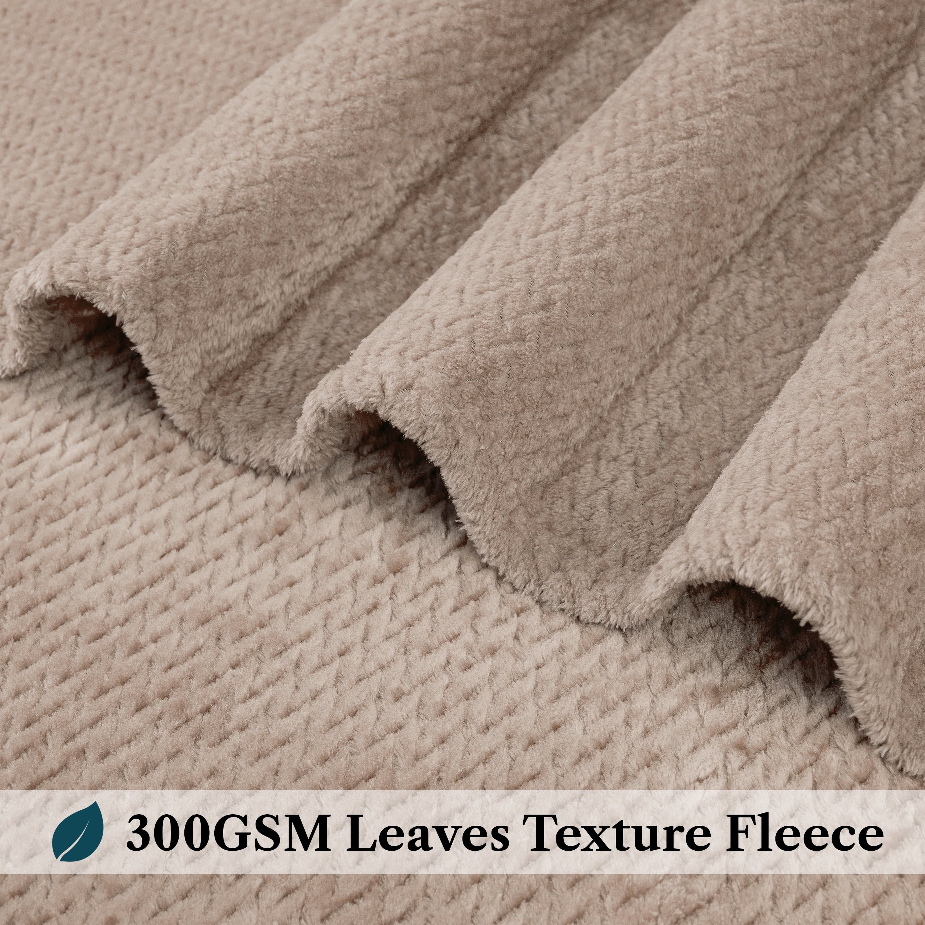 Decorative Knitted Soft Fleece Taupe Tan Throw Blanket for Couch, Lightweight Plush Warm Blankets for Bed, Fuzzy Cozy Flannel Blanket Th... - Lightweight Plush Warm Blanket for All Seasons Detail