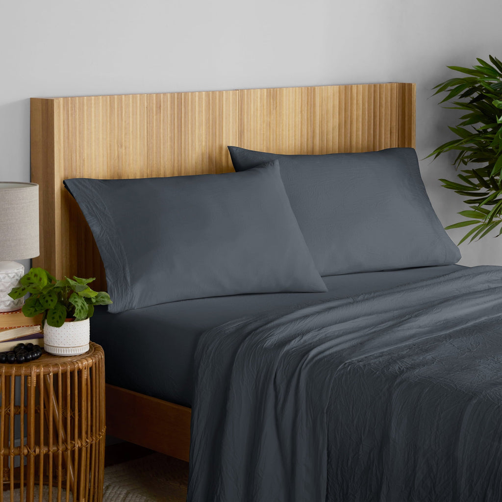 Ultra-Soft Microfiber Bed Sheet Set, Grey Stone, Full, 4 Pieces - Luxury Bed Sheet Set with Deep Pockets Detail