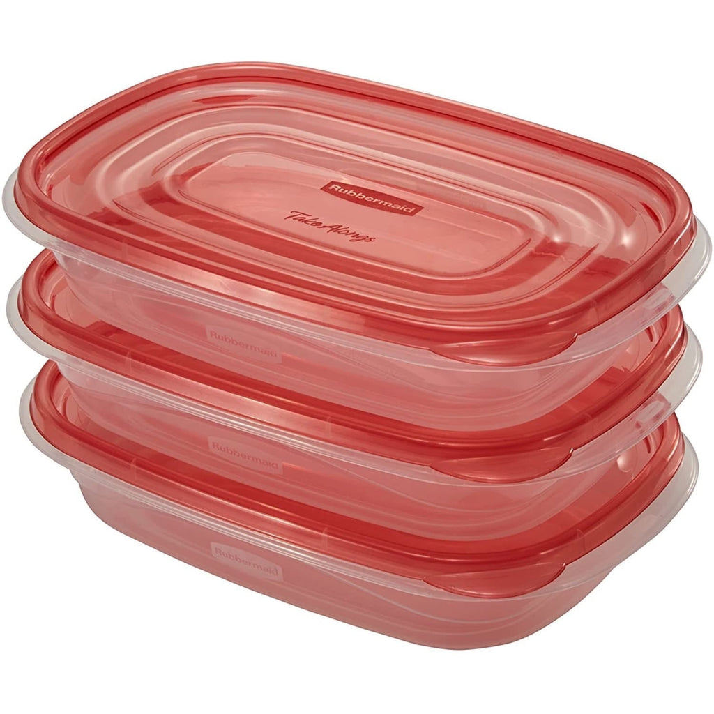 Whimsical Doughnut 4.0-Cup Rectangle Food Storage Containers, Ruby Red, 3 pack - Playful Star & Heart Shaped Geometric NeeDoh Detail