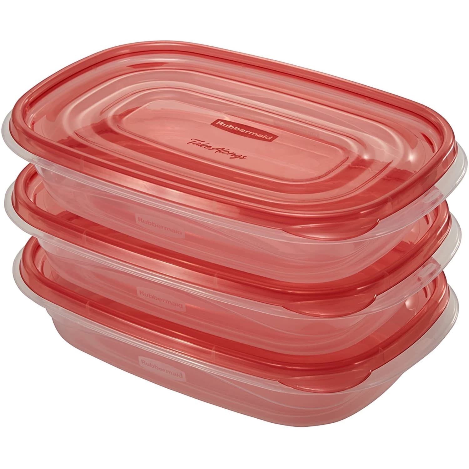 Whimsical Doughnut 4.0-Cup Rectangle Food Storage Containers, Ruby Red, 3 pack - Playful Star & Heart Shaped Geometric NeeDoh Detail