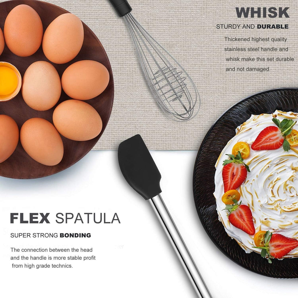 Non-Stick Safe Kitchen Utensil Set-Silicone Cooking Utensils-33 Kitchen Gadgets & Spoons for Nonstick Cookware-Silicone and Stainles... - Durable Turner & Ladle Utensil Set for Home Chefs Detail
