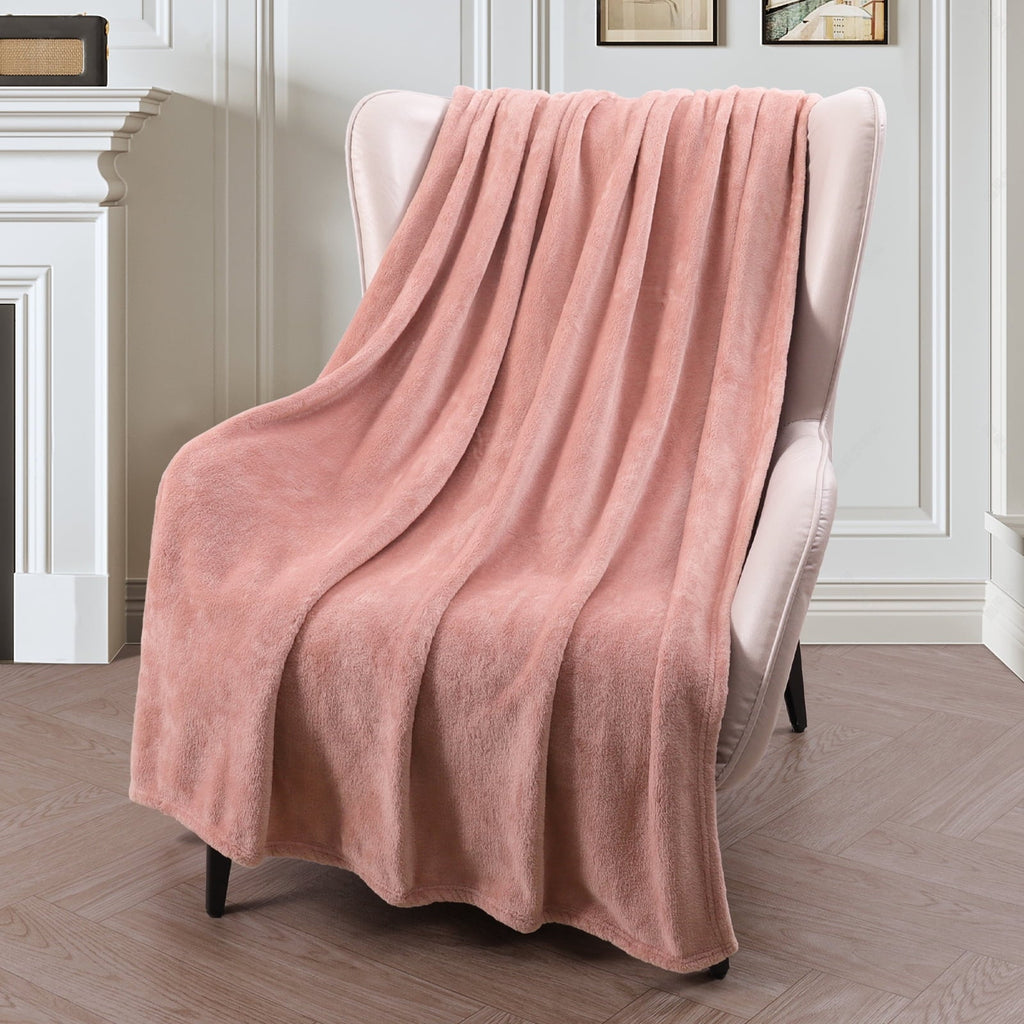 Cozy Fleece Fleece Throw Blanket for Couch, Sofa, Super Soft and Warm Blankets, Pink Throw All Season Use, Cozy, Plush, Lightweig... - Cozy Fleece Throw Blanket for Couch & Bed Detail