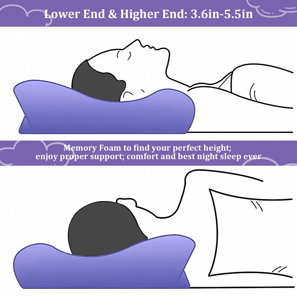 Orthopedic Support Cervical Neck Pillow for Neck Pain Relief, Ergonomic Memory Foam Pillow Bed Pillows for Body Side Back Stomach Sleepi... - Orthopedic Shredded Foam Bed Pillow Set Detail