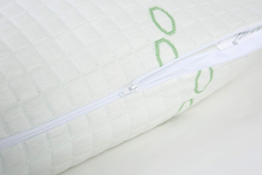 Decorative Plump Queen Size Bamboo Pillow, Memory Foam Bed Pillows with Washable Pillowcases, Queen - Decorative Throw Pillow Cushion for Sofa & Bed Detail